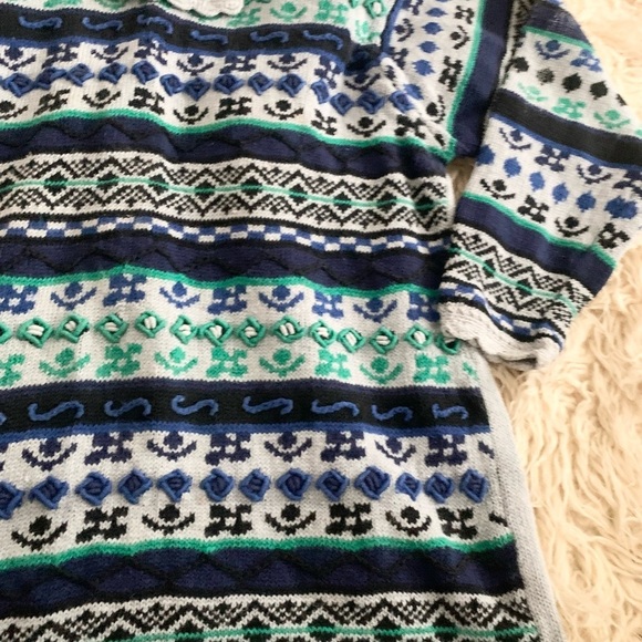 Jimmy Garcia | Vintage Knit Sweater Large Gray Blue Green Oversized - Picture 9 of 16